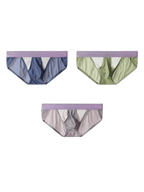 3 Pack Men's Ice Silk Breathable Mesh Low-Rise Classic Briefs