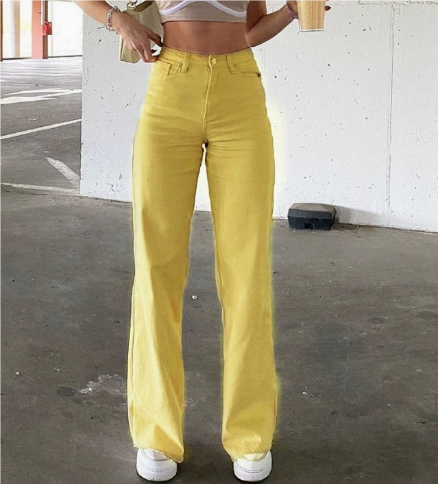 Spice Girl Style High Waist Slim Jeans Bell Bottoms