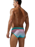 Men’s Spliced Lines Briefs in Ombre