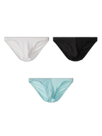 3 Pack Men's Mesh Sexy Low Waist Big Pouch Briefs