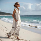 Women's Casual Sleeveless Split Dress With Two Pockets