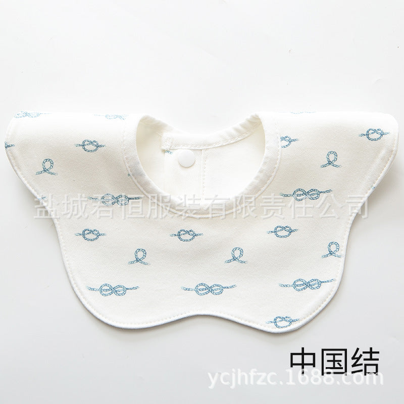 Pure Cotton 360° Rotatable Baby Bib - Petal-Shaped Drool Bib