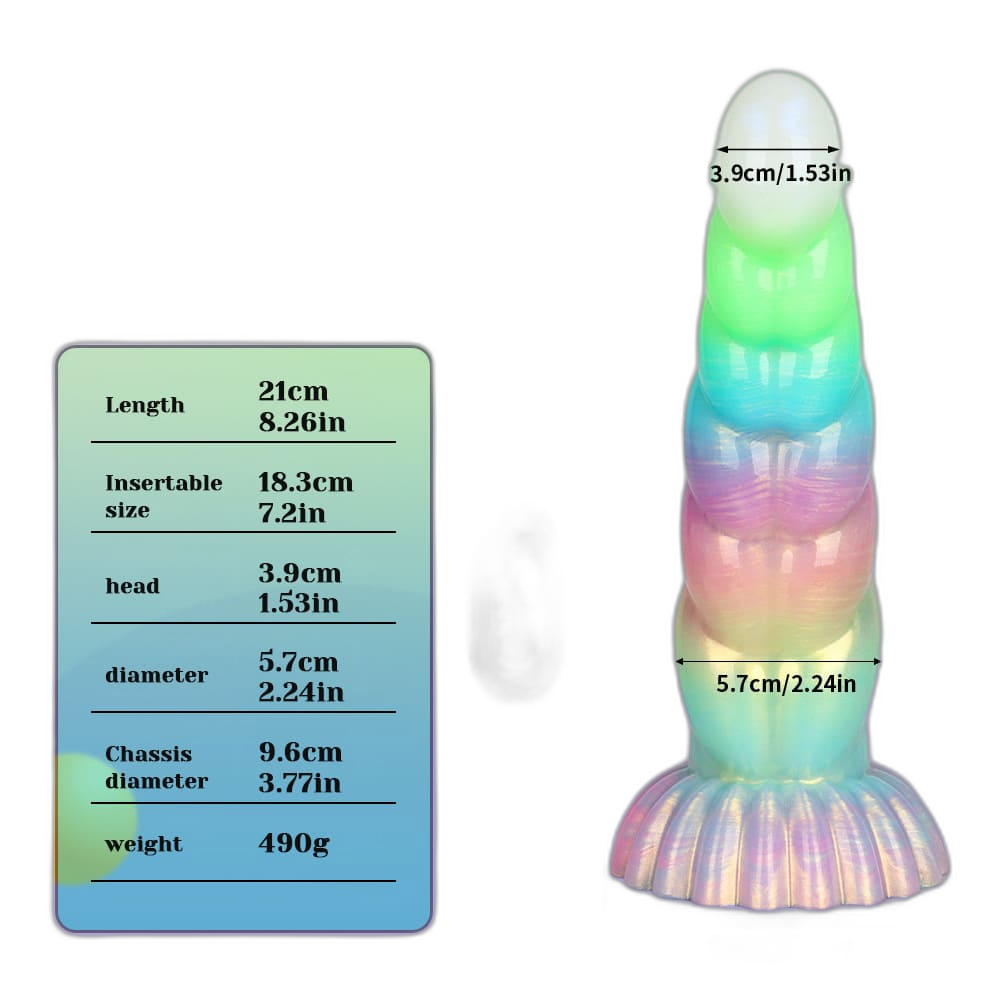 WistGlow – Fantasy Dildo – Spiral Texture & Glow-in-the-Dark Vibrating Dildo