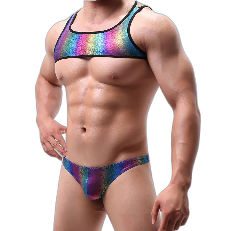 Rainbow Harness-Crop Top + Underwear