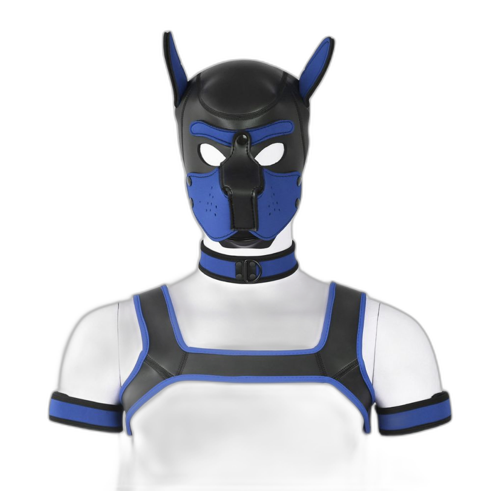Beta Puppy Play Set - Pup Hood & BDSM Collar & Chest Harness