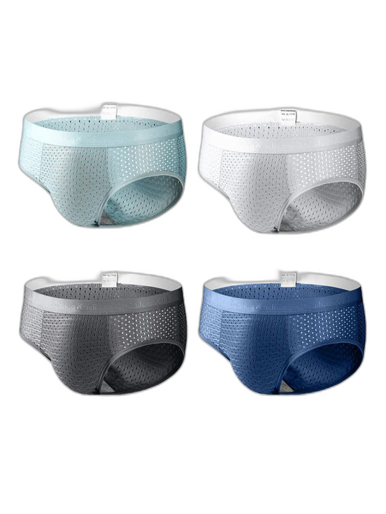 4 Pack Breathable Ice Silk Antibacterial Men's Briefs