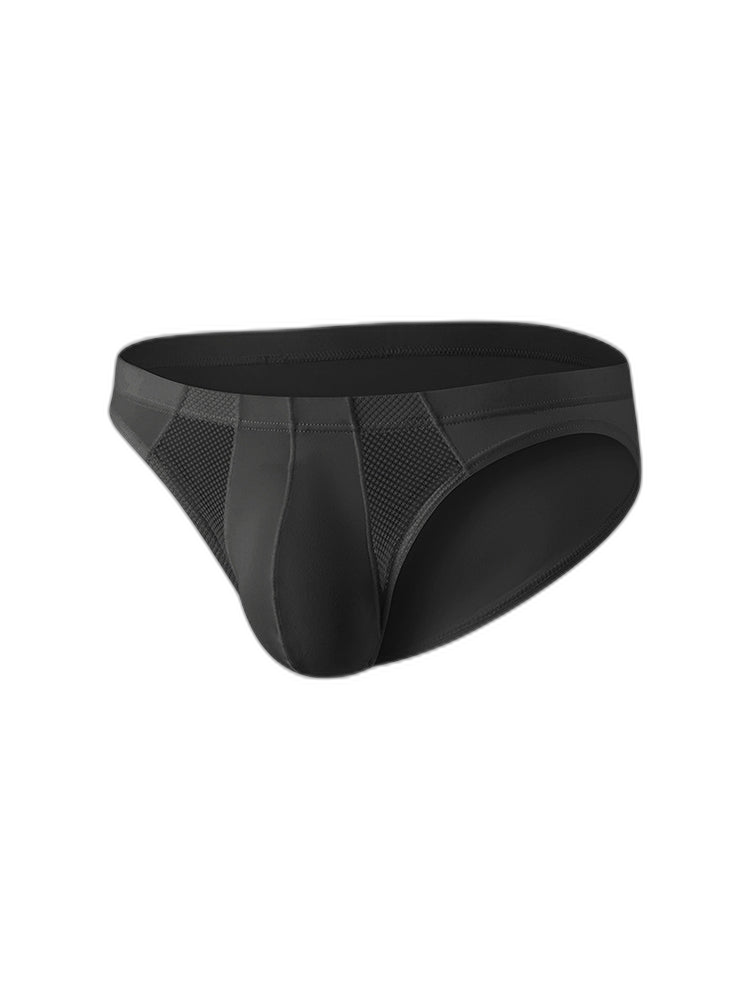 2 Pack Men's Sheer Mesh Low-Rise Sexy Ice Silk Briefs