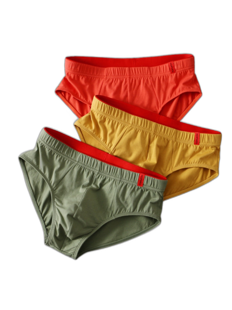 4 Pack Men's Solid Color Cotton Low-Rise Seamless Comfort Briefs