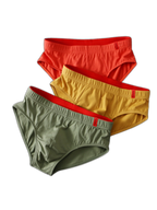 4 Pack Men's Solid Color Cotton Low-Rise Seamless Comfort Briefs