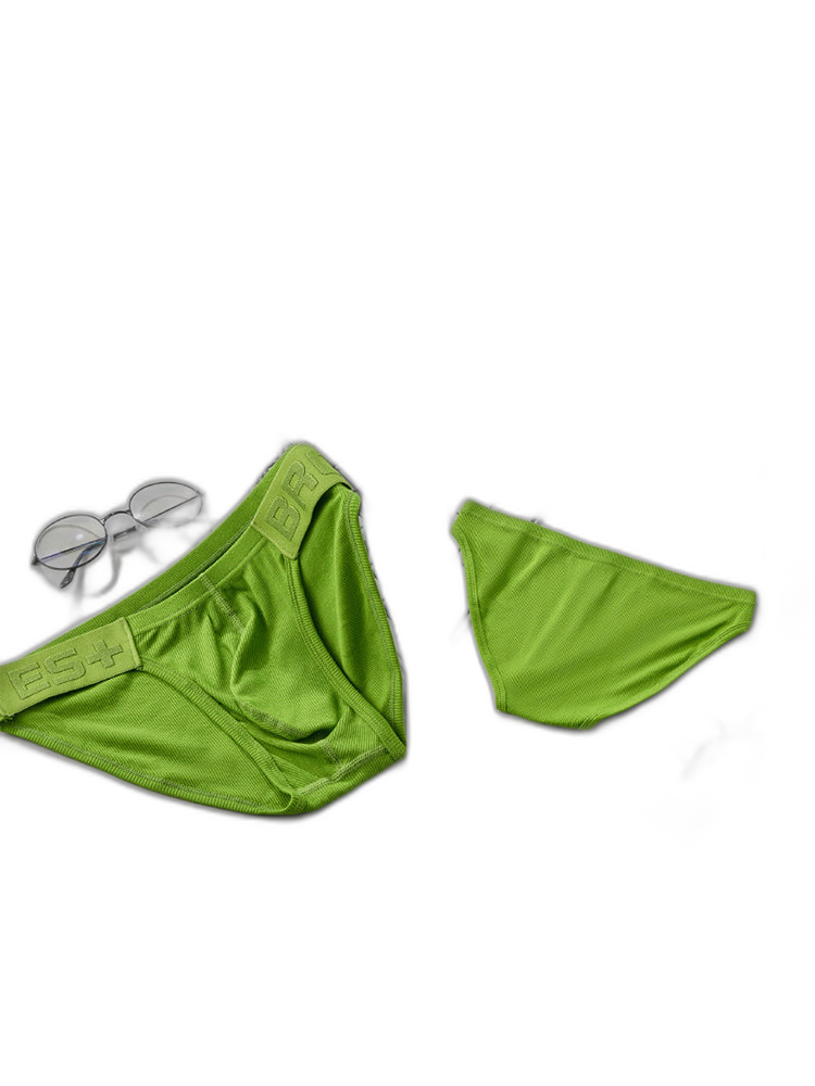 2 Pack Men's Solid Color Low Rise Sweat-Absorbent Large U-Shaped Small Pocket Briefs
