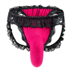 Frilly Lace Sissy Thong With Bulge Lift