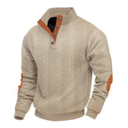 Stand Collar Long Sleeve Jacquard Knitted Pullover Sweater