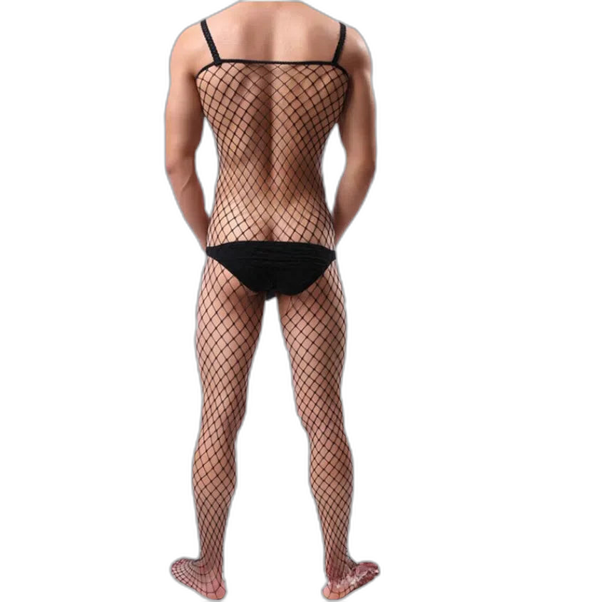 'Show It All' Mens Fishnet Bodysuit