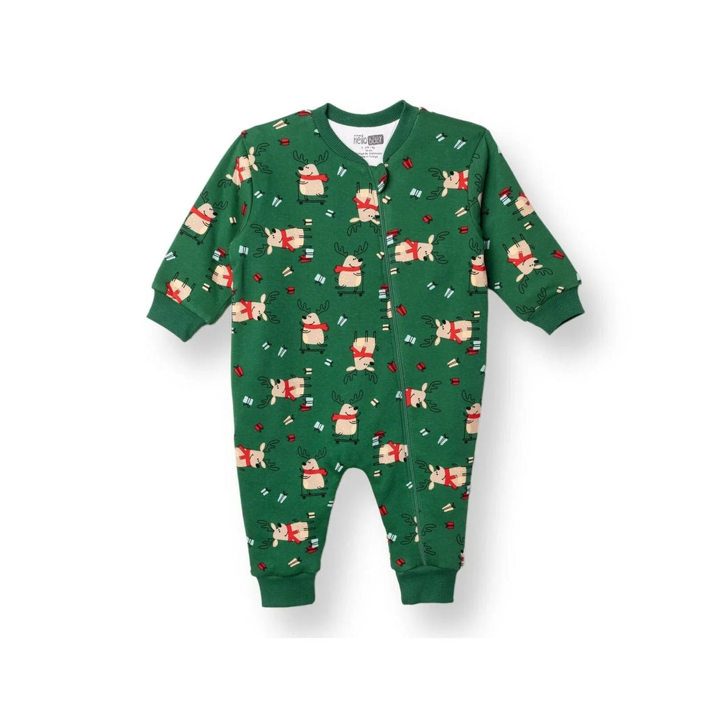 HelloBaby Christmas Baby Boy Sleepsuit - Dark Green