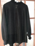 WOMEN'S BLACK XXL CASUAL SMART TOP