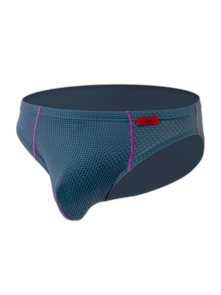 3 Pack Men's Nylon Plaid Lift Hip Briefs Triangle Briefs