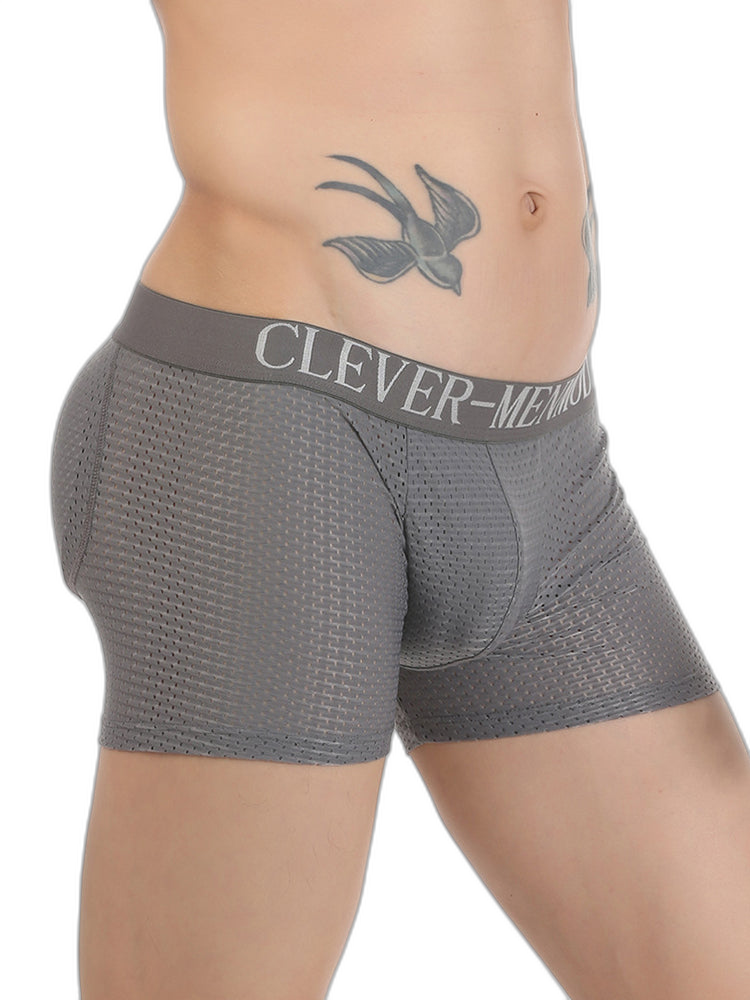 Sponge Cushion Mesh Buttock Boxer Briefs