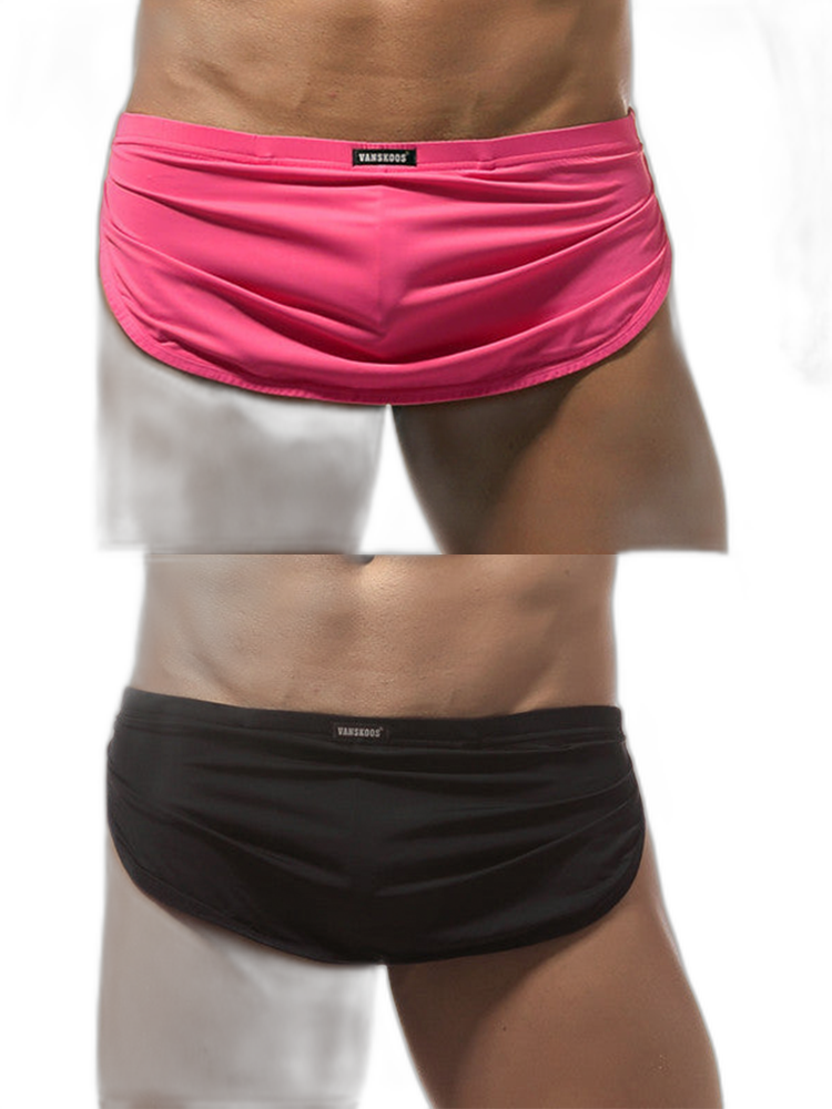 Men's Sexy Side Split  Boxers With Support Pouch