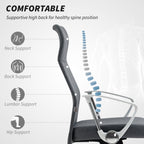 HOMCOM Fabric High Back Office Chair - Grey