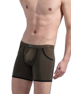 3 Pack Men's Long Leg Boxer Briefs Made of Ultra-Thin Ice Silk with Anti-Wear Elastic