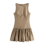 Lace-up Vest-style Casual Dress For Women