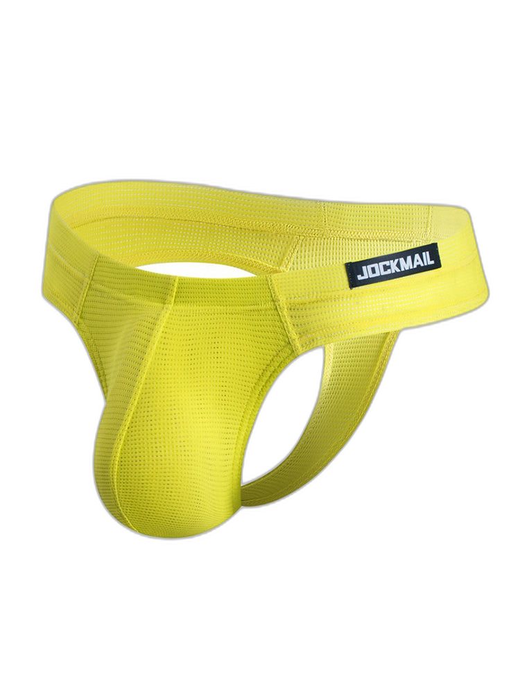 Men's Simple Breathable Mesh Pouch Thong & Strings