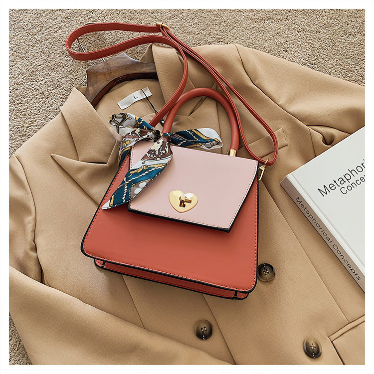 Diagonal trend fashion net celebrity same fashion PU shoulder handbag