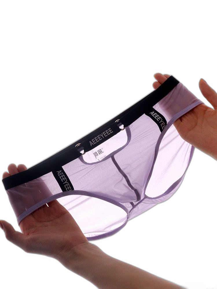 Men's Low Waist Narrow Waist Ice Silk Breathable Convex Pocket Briefs