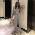 Fashionable Western-style Age-reducing Sweater Vest And Pants Casual Sporty Three-piece Set