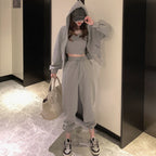 Fashionable Western-style Age-reducing Sweater Vest And Pants Casual Sporty Three-piece Set
