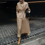 Women's Solid Color Spring And Autumn Korean Style Simple Mid-length Trench Coat