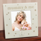 Mummy & Me - beautiful Bambino cream resin 4 x 4" frame with stars