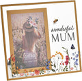 Floral Glass Photo Frame 4" x 6" with Gold Edge - Wonderful Mum