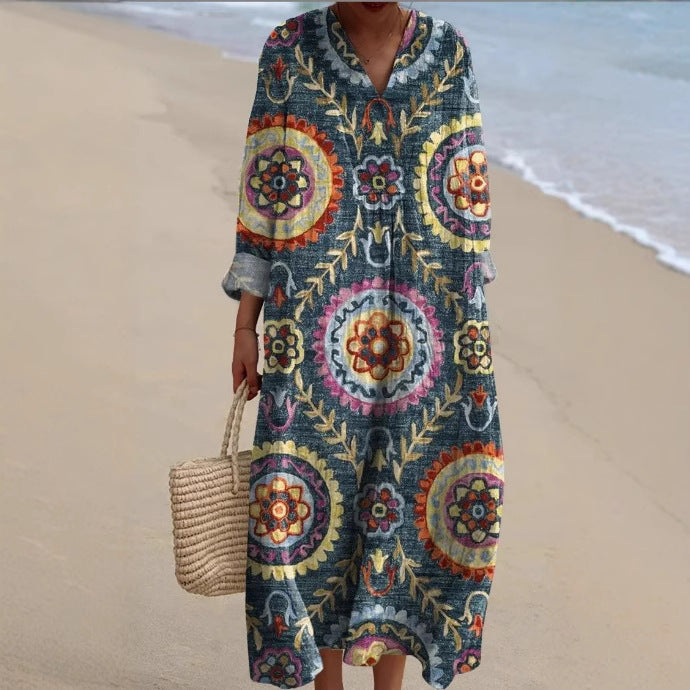 Women's Casual Long-sleeve Shirt Dress