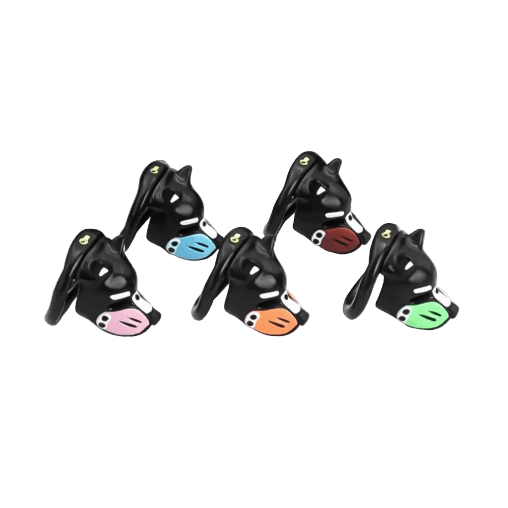 Pup Hood Chastity Cage Blue