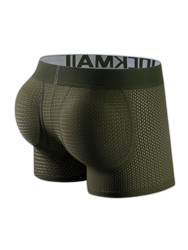 Sponge Cushion Mesh Buttock Boxer Briefs