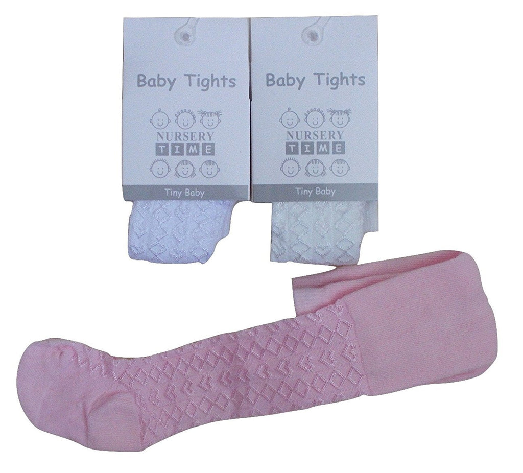 Tiny Baby Girls Tights, Small Baby, Premature Baby, Pink, White, Ivory