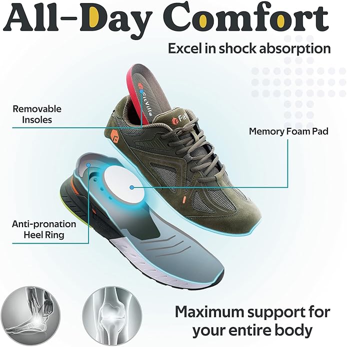 UK 12 FitVille Mens Extra Wide Fit Trainers Running Flat Feet Plantar Fasciitis