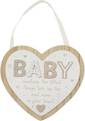 Love & Affection Baby Hanging Wooden Heart Plaque Cream For Home Decor & Gift | Wooden and Acrylic Plaques For Home and Office |...