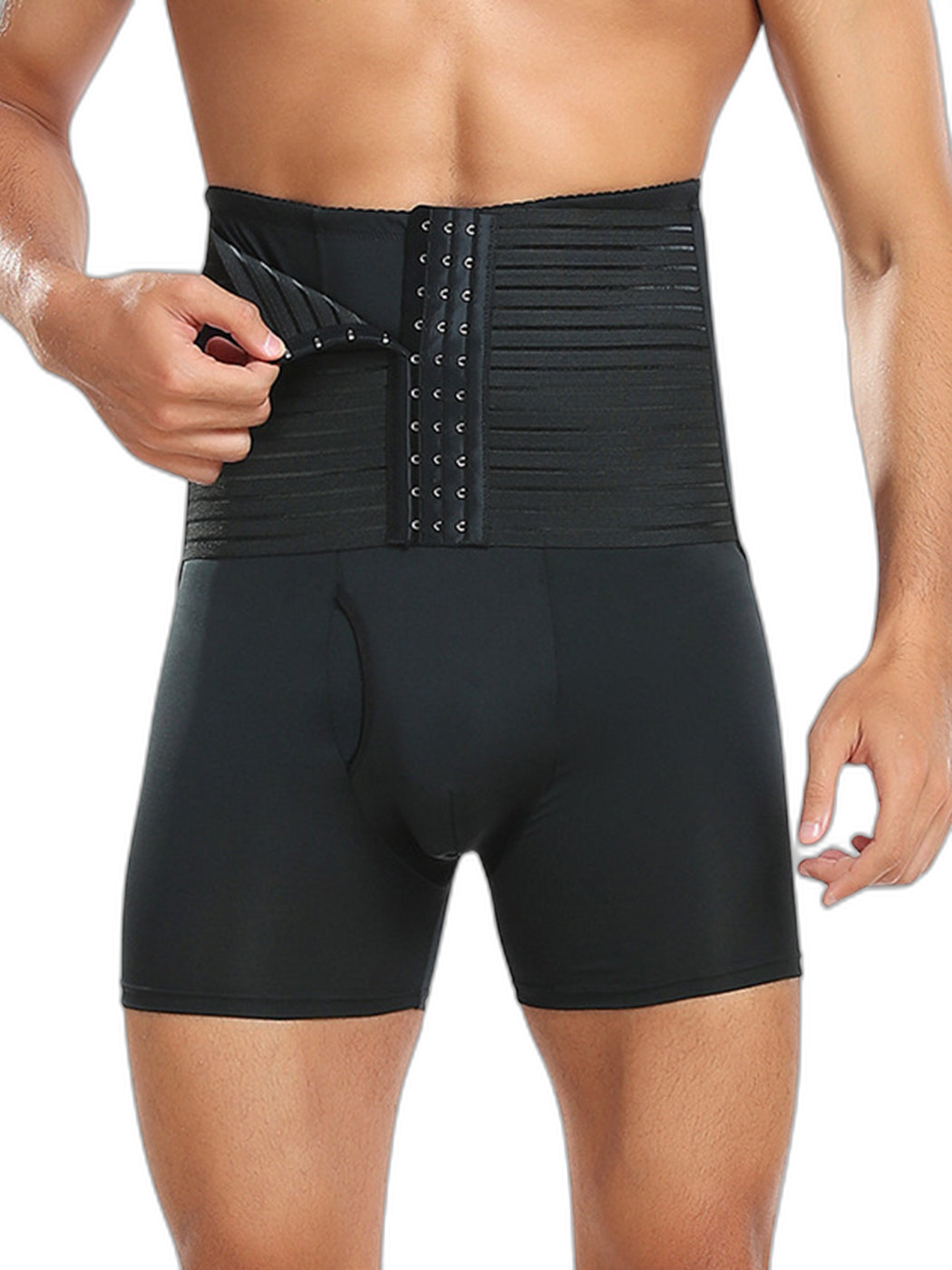 Men's Tummy Control Boxer Briefs with Open Fly