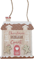 Christmas Gingerbread Wooden Plaque - Christmas Calories Don't Count
