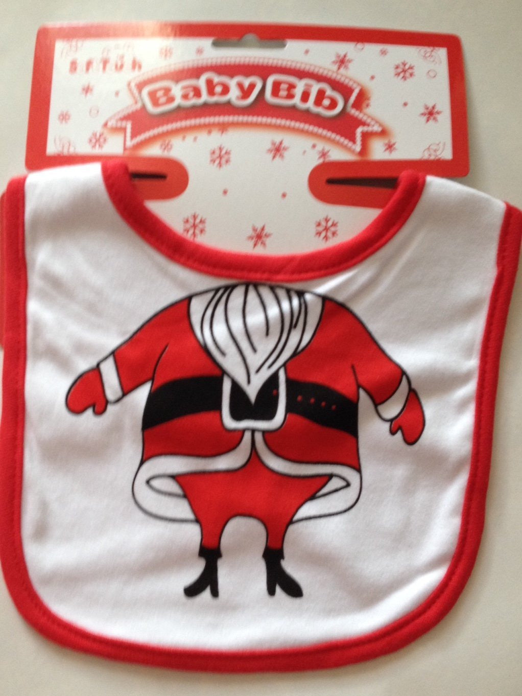 Christmas Baby Bib with Snowman Santa Elf or Reindeer