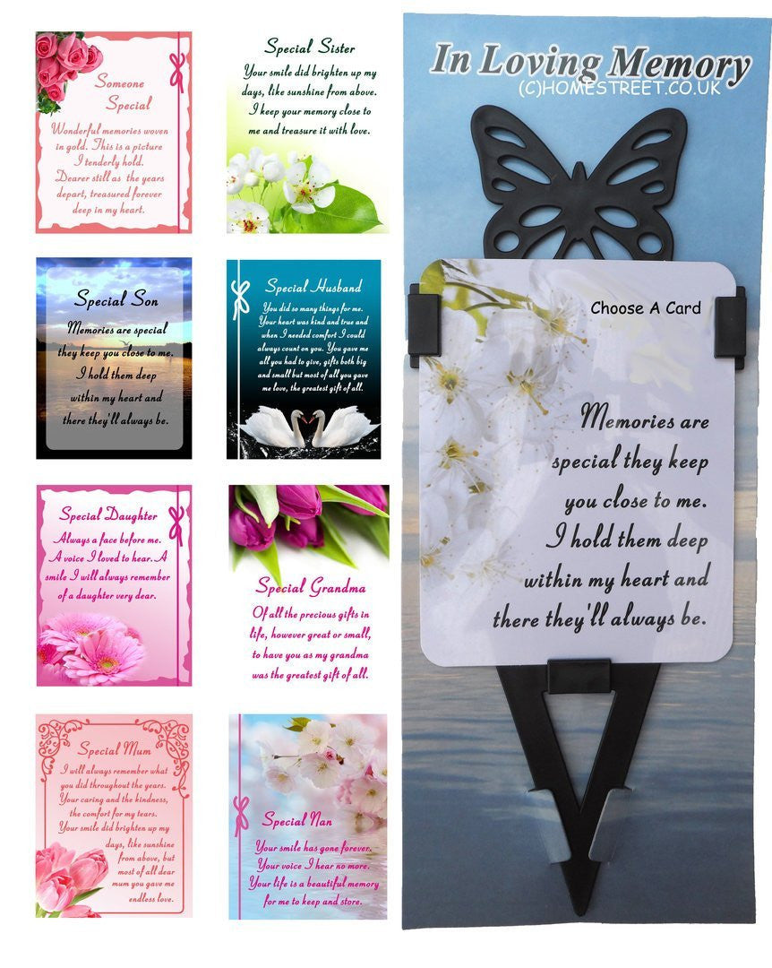 Grandma Memorial Laminated Card With Butterfly Stake Holder And Special Message By Homestreet