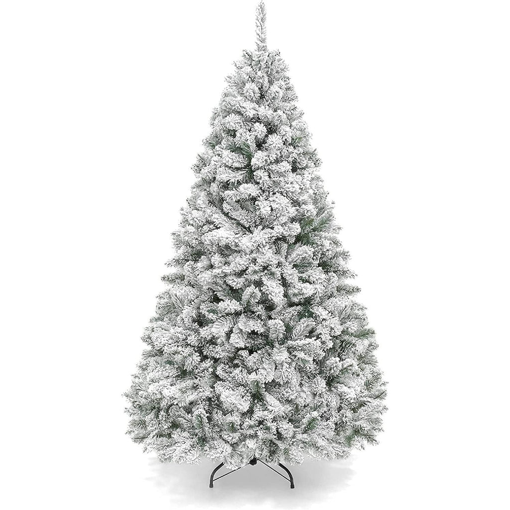 Artificial Christmas Tree 6FT Snow Flocked 850 Tips Metal Stand Asinse