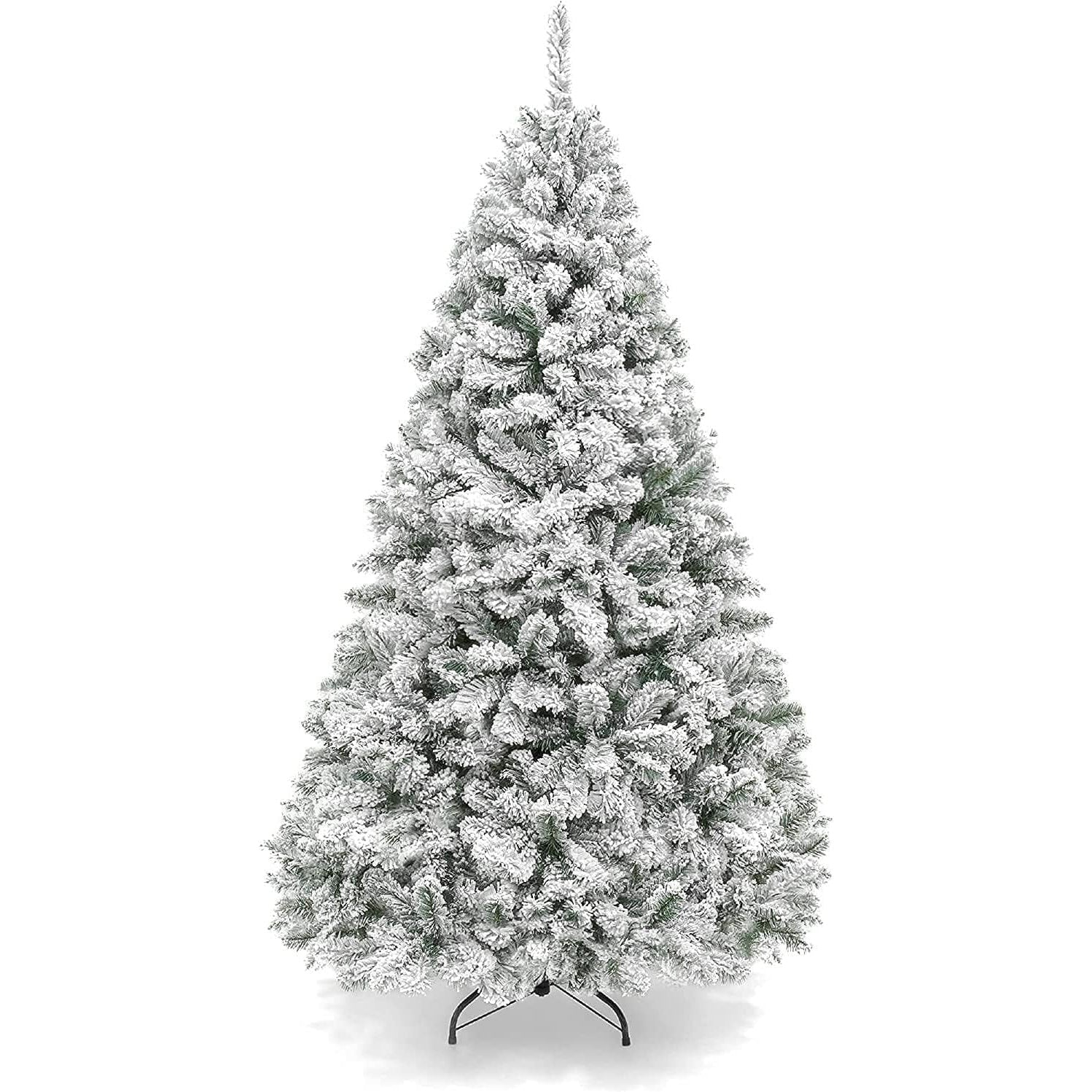 Artificial Christmas Tree 6FT Snow Flocked 850 Tips Metal Stand Asinse