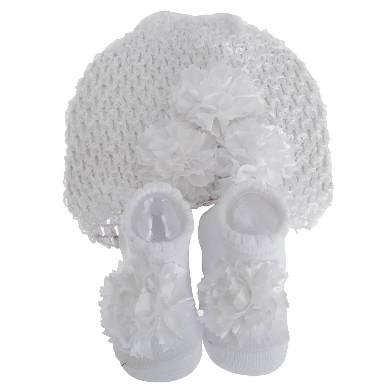 Nursery Time Baby Girls Hat And Booties Gift Set