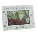 Our 1st Christmas as Mr & Mrs 6" x 4" Photo Frame with hearts & snowflakes