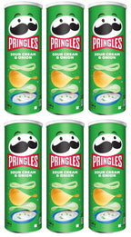 6 x Pringles Sour Cream & Onion - 165GM