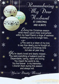 Loving Memory Christmas Graveside Memorial Card - My Dear Husband 6" x 4"