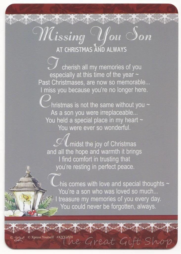 Xpress Missing You Son At Christmas And Always Graveside Memorial Card & Stake Holder Included 5.75
